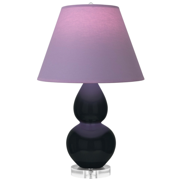 Robert Abbey - OS13L - One Light Accent Lamp - Small Double Gourd - Obsidian Glazed Ceramic w/Lucite