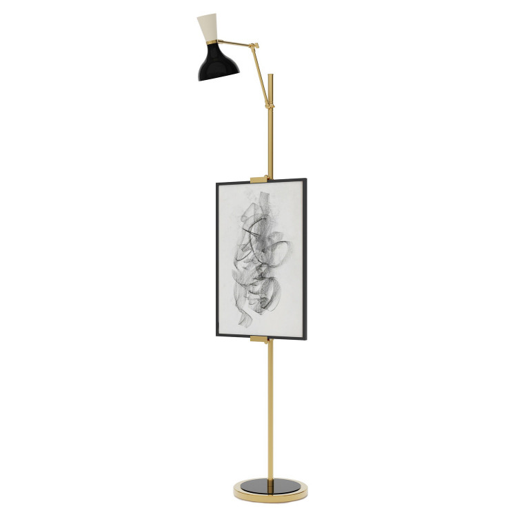 Robert Abbey - OS16BN - One Light Floor Easel - Clare - Modern Brass w/Obsidian Bone Painted