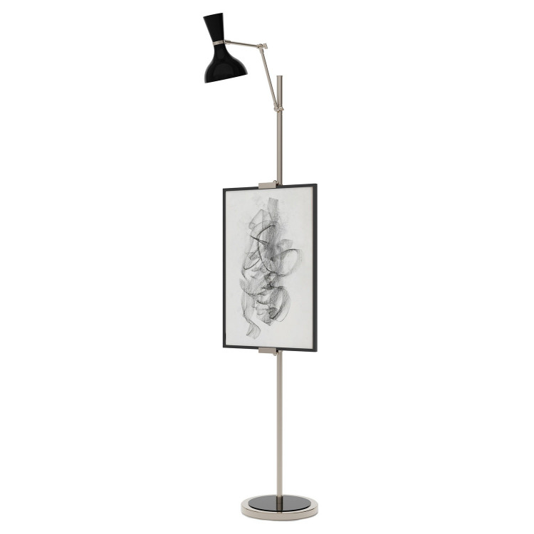 Robert Abbey - OS17OS - One Light Floor Easel - Clare - Polished Nickel w/Obsidian Painted