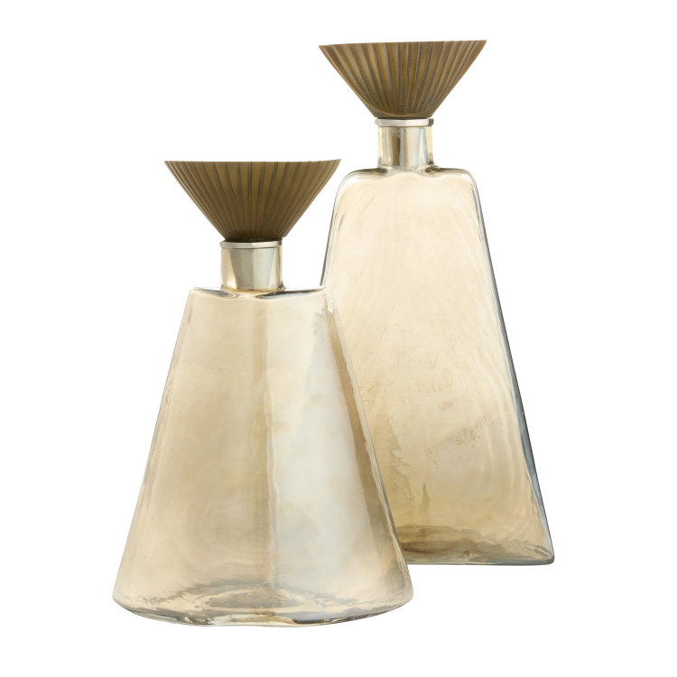 Arteriors - ARI25 - Decanters Set of 2 - Mariah - Antique Brass