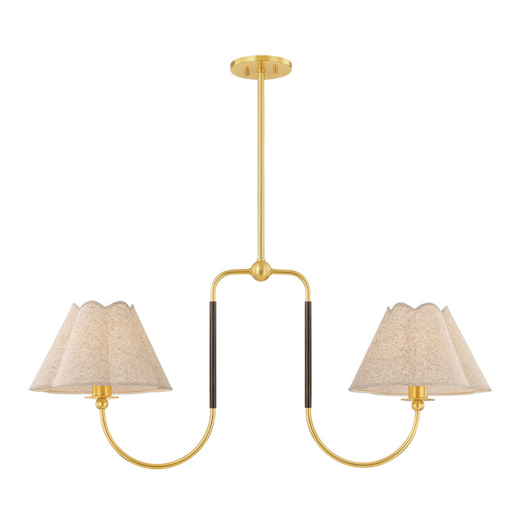 Mitzi - H1043902-AGB/TRB - Two Light Linear Pendant - Janie - Aged Brass