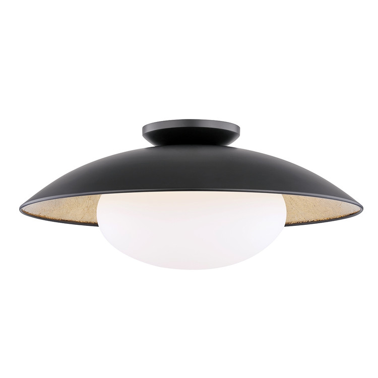 Mitzi - H368601L-BLK/GL - One Light Semi Flush Mount - Cadence - Black