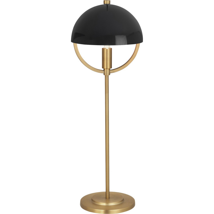 Robert Abbey - 600BLK - One Light Table Lamp - Mavisten Edition Copernica - Lacquered Burnished Brass w/Piano Black Painted