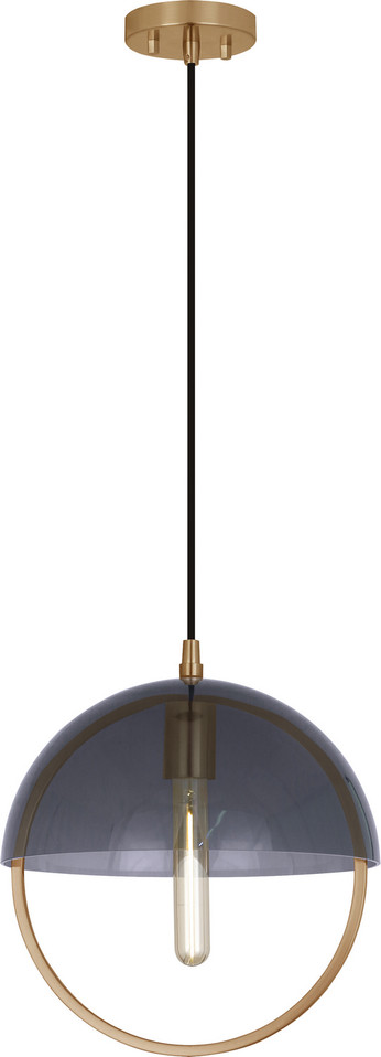 Robert Abbey - 602 - One Light Pendant - Mavisten Edition Copernica - Lacquered Burnished Brass w/Smoked