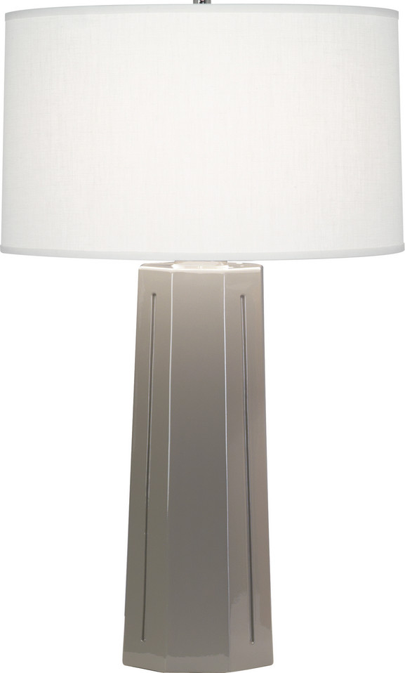Robert Abbey - 972 - One Light Table Lamp - Mason - Smokey Taupe Glazed Ceramic