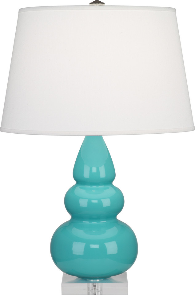 Robert Abbey - A292X - One Light Accent Lamp - Small Triple Gourd - Egg Blue Glazed Ceramic w/Lucite