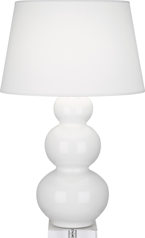 Robert Abbey - A351X - One Light Table Lamp - Triple Gourd - Lily Glazed Ceramic w/Lucite