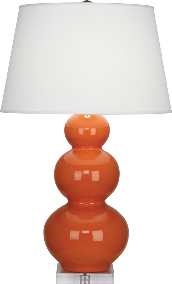 Robert Abbey - A352X - One Light Table Lamp - Triple Gourd - Pumpkin Glazed Ceramic w/Lucite
