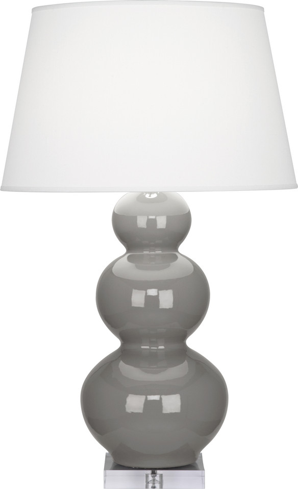 Robert Abbey - A359X - One Light Table Lamp - Triple Gourd - Smokey Taupe Glazed Ceramic w/Lucite