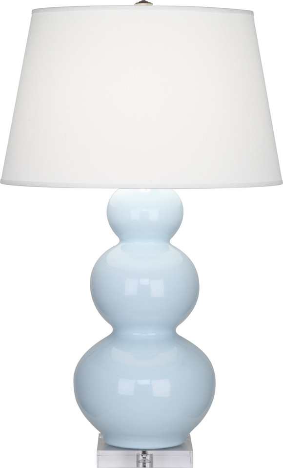 Robert Abbey - A361X - One Light Table Lamp - Triple Gourd - Baby Blue Glazed Ceramic w/Lucite