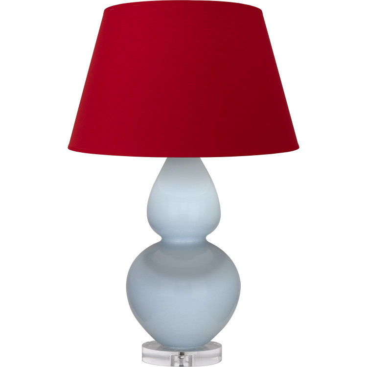 Robert Abbey - A676R - One Light Table Lamp - Double Gourd - Baby Blue Glazed Ceramic w/Lucite