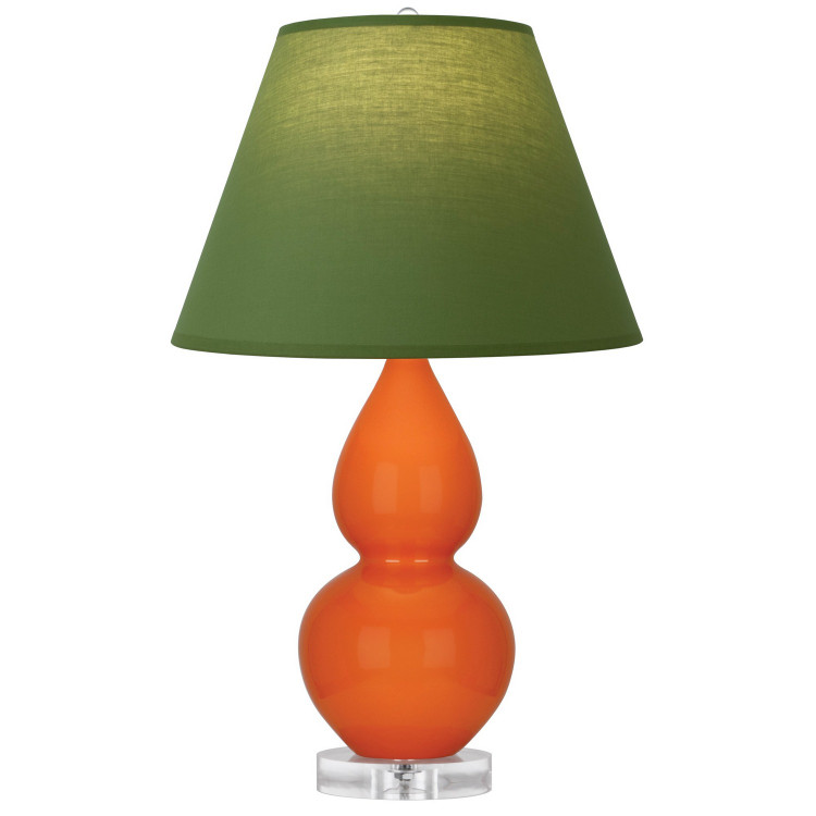 Robert Abbey - A695G - One Light Accent Lamp - Small Double Gourd - Pumpkin Glazed Ceramic w/Lucite