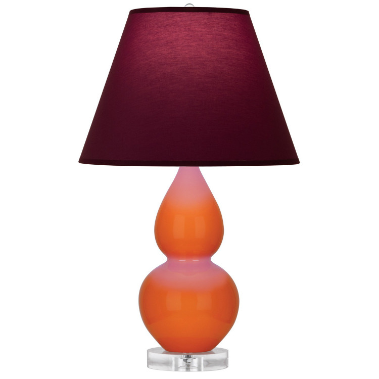 Robert Abbey - A695P - One Light Accent Lamp - Small Double Gourd - Pumpkin Glazed Ceramic w/Lucite