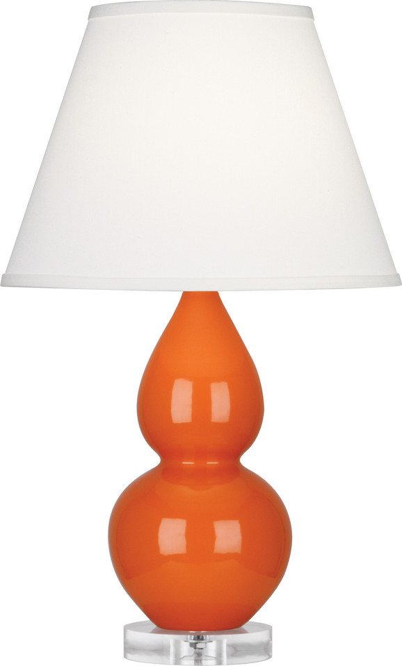 Robert Abbey - A695X - One Light Accent Lamp - Small Double Gourd - Pumpkin Glazed Ceramic w/Lucite