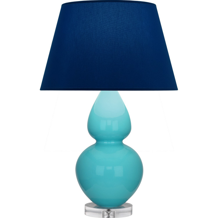 Robert Abbey - A741N - One Light Table Lamp - Double Gourd - Egg Blue Glazed Ceramic w/Lucite