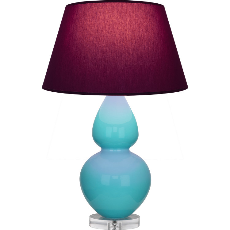 Robert Abbey - A741P - One Light Table Lamp - Double Gourd - Egg Blue Glazed Ceramic w/Lucite