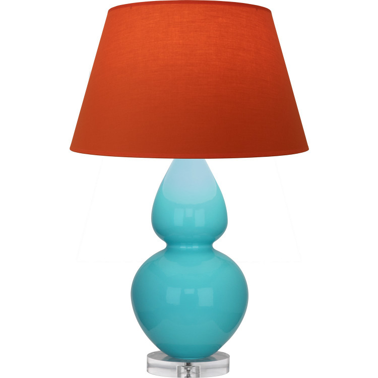 Robert Abbey - A741T - One Light Table Lamp - Double Gourd - Egg Blue Glazed Ceramic w/Lucite