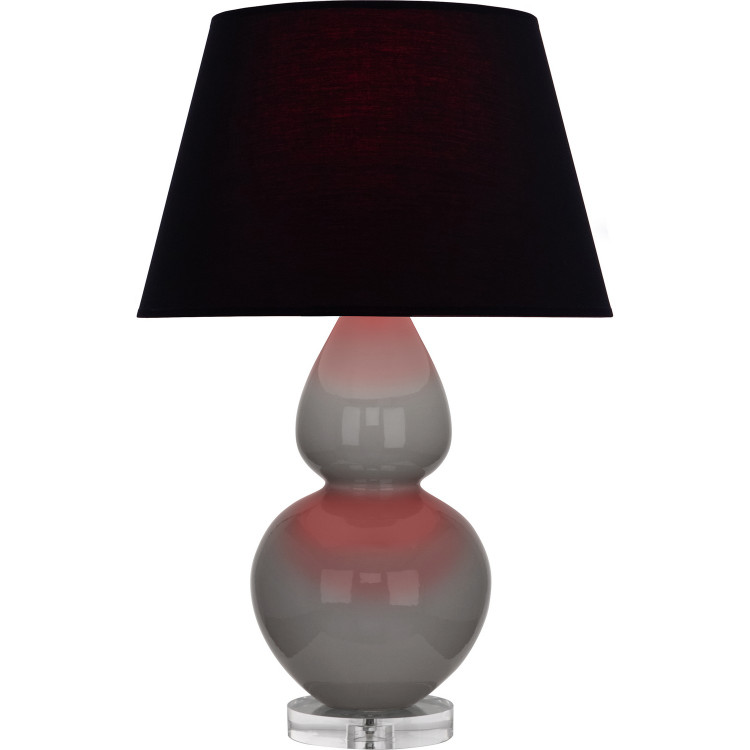 Robert Abbey - A750K - One Light Table Lamp - Double Gourd - Smokey Taupe Glazed Ceramic w/Lucite