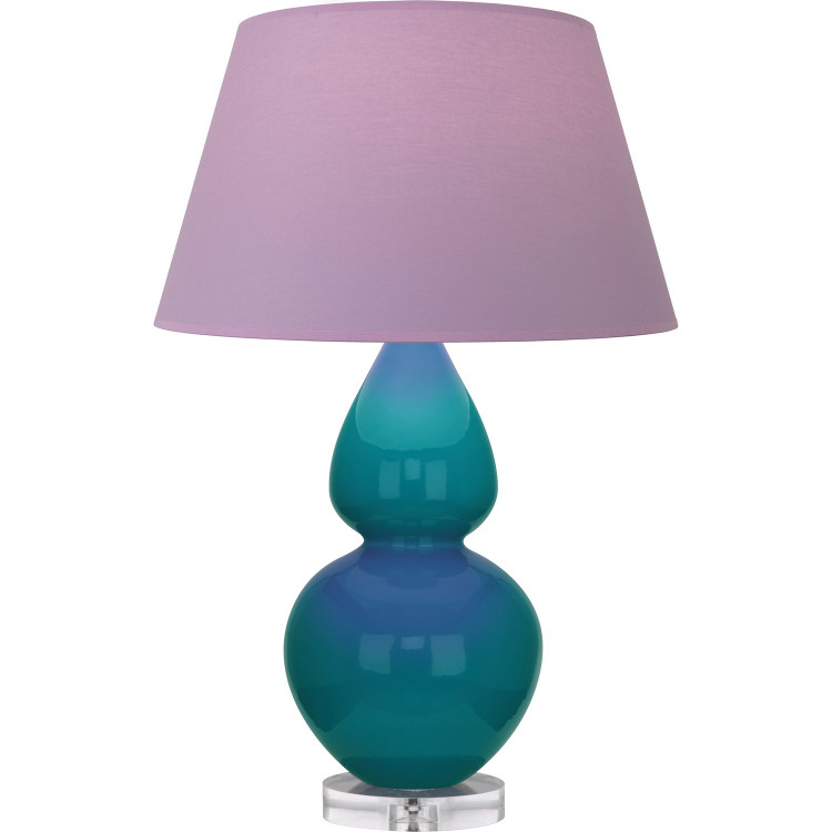 Robert Abbey - A753L - One Light Table Lamp - Double Gourd - Peacock Glazed Ceramic w/Lucite