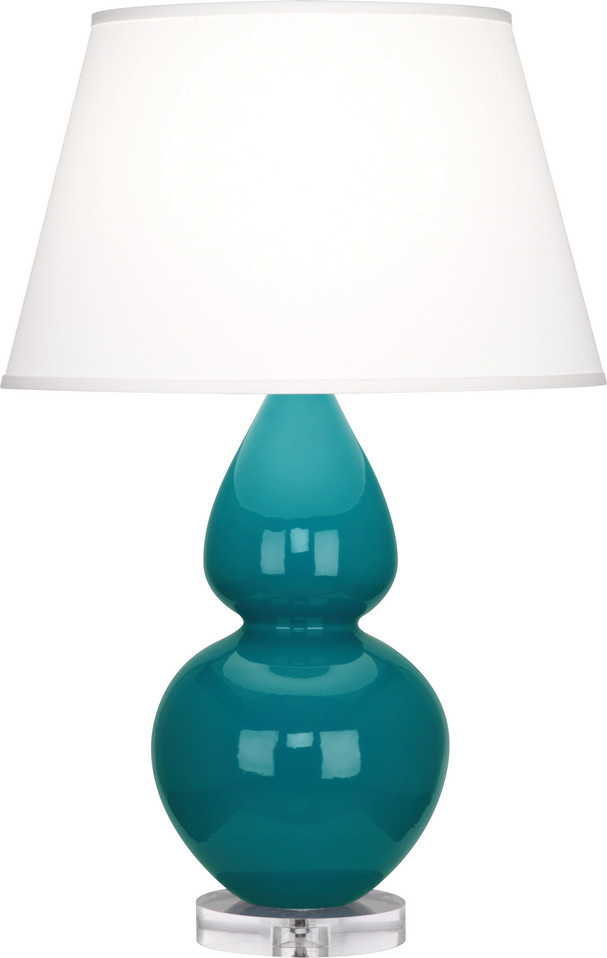 Robert Abbey - A753X - One Light Table Lamp - Double Gourd - Peacock Glazed Ceramic w/Lucite