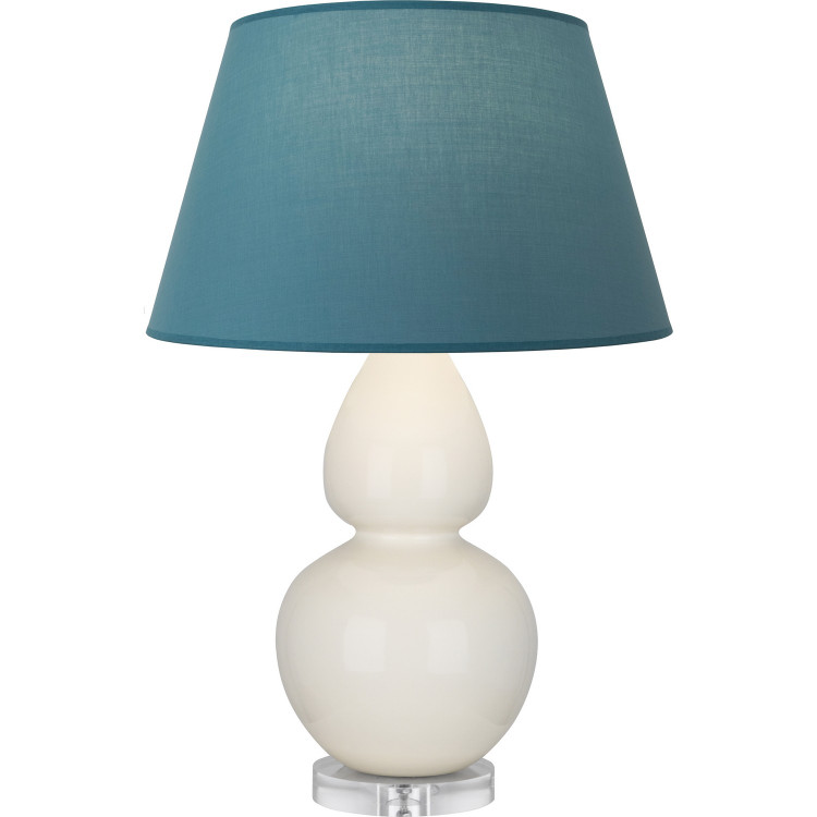 Robert Abbey - A756B - One Light Table Lamp - Double Gourd - Bone Glazed Ceramic w/Lucite