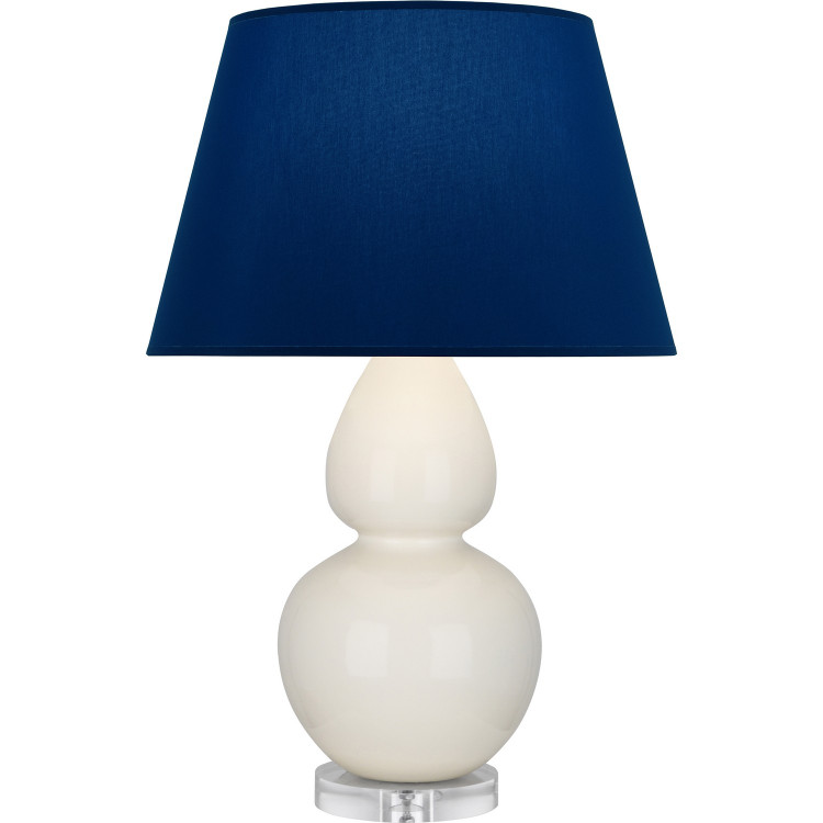 Robert Abbey - A756N - One Light Table Lamp - Double Gourd - Bone Glazed Ceramic w/Lucite
