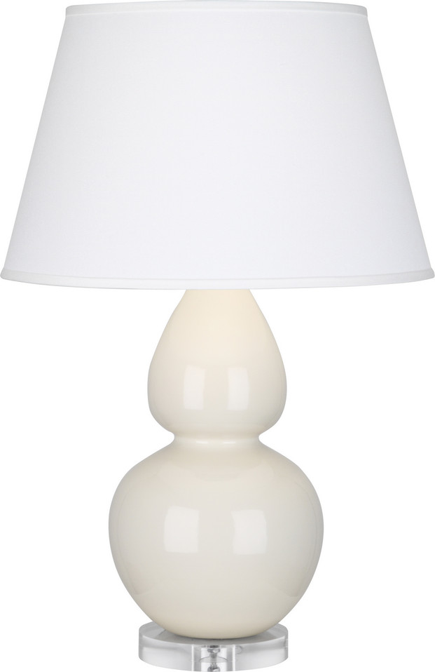 Robert Abbey - A756X - One Light Table Lamp - Double Gourd - Bone Glazed Ceramic w/Lucite