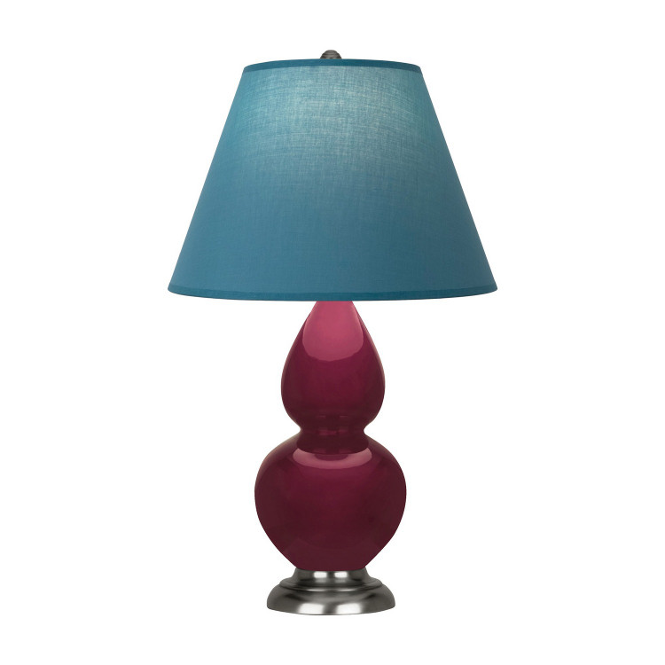 Robert Abbey - SM12B - One Light Accent Lamp - Small Double Gourd - Sugar Plum Glazed Ceramic w/Antique Silver