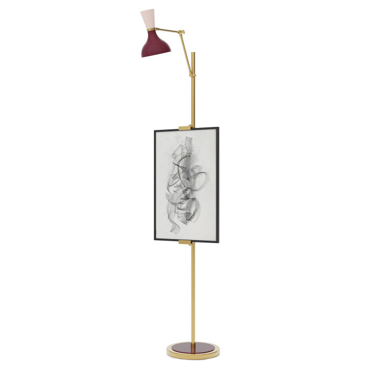 Robert Abbey - SM16RW - One Light Floor Easel - Clare - Modern Brass w/Sugar Plum Rose Water Painted
