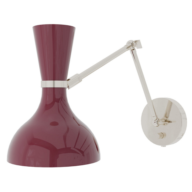 Robert Abbey - SM19SM - One Light Wall Sconce - Clare - Polished Nickel w/Sugar Plum Painted