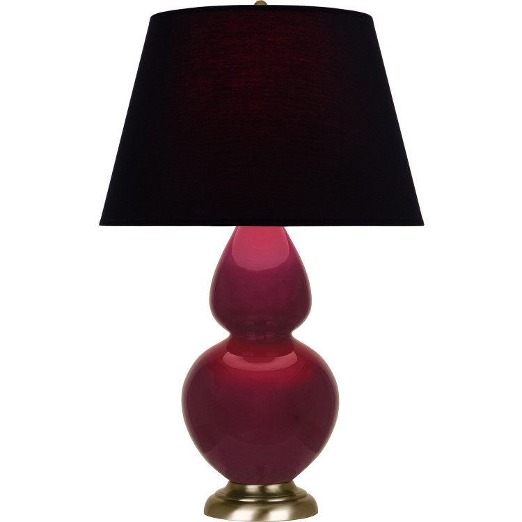 Robert Abbey - SM20K - One Light Table Lamp - Double Gourd - Sugar Plum Glazed Ceramic w/Antique Natural Brass