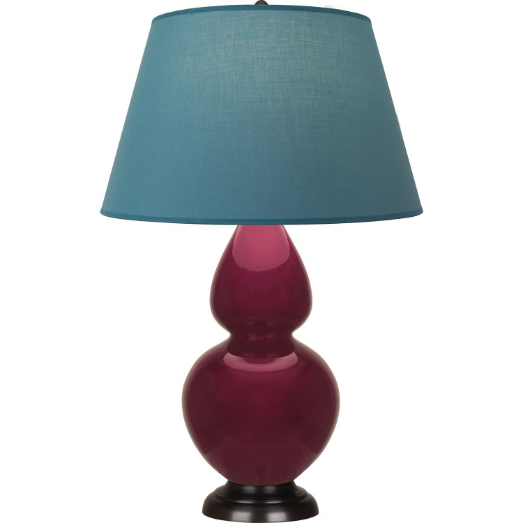 Robert Abbey - SM21B - One Light Table Lamp - Double Gourd - Sugar Plum Glazed Ceramic w/Deep Patina Bronze