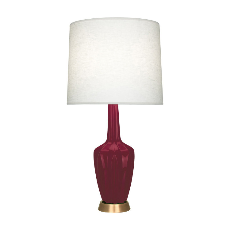 Robert Abbey - SM36 - One Light Accent Lamp - Small Emma - Sugar Plum Glazed Ceramic w/Warm Brass