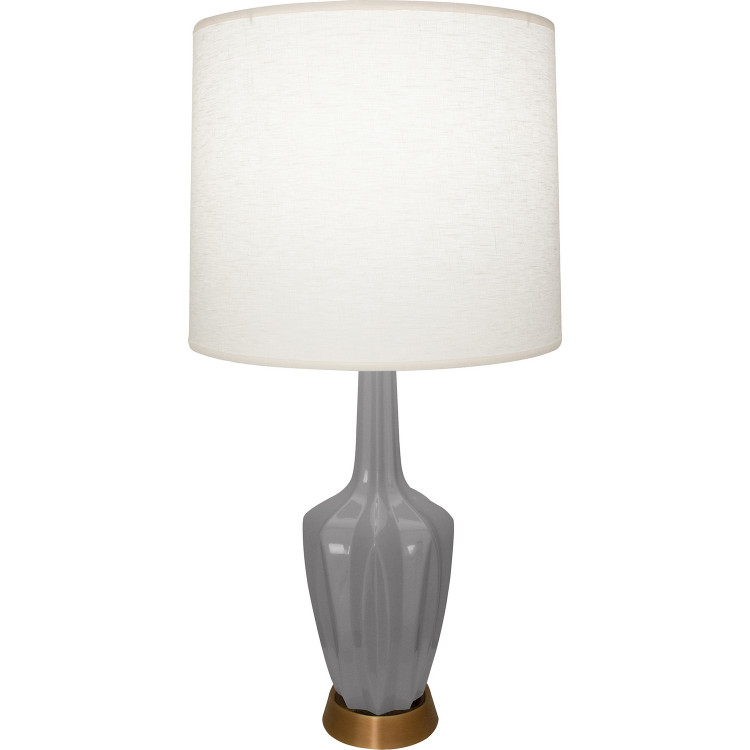Robert Abbey - ST36 - One Light Accent Lamp - Small Emma - Smokey Taupe Glazed Ceramic w/Warm Brass