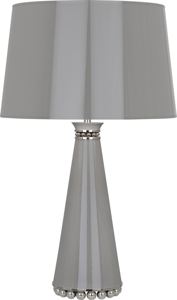 Robert Abbey - ST45 - One Light Table Lamp - Pearl - Smokey Taupe Lacquered Paint Polished Nickel