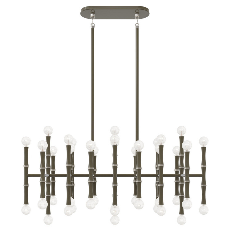 Robert Abbey - ST78 - 42 Light Chandelier - Kane - Smokey Taupe w/Polished Nickel