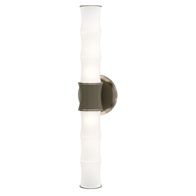 Robert Abbey - ST84 - Two Light Wall Sconce - Kane - Smokey Taupe w/Polished Nickel