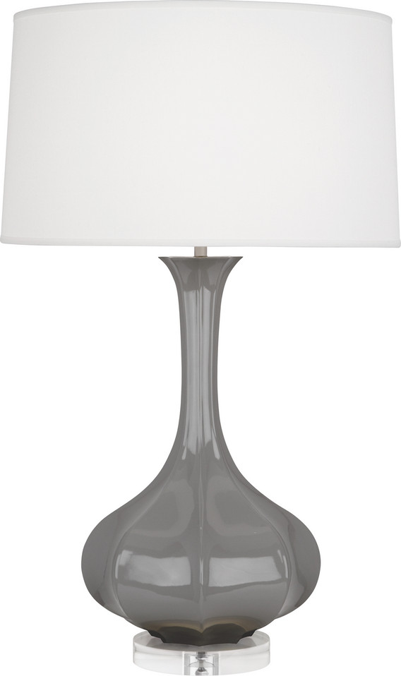 Robert Abbey - ST996 - One Light Table Lamp - Pike - Smokey Taupe Glazed Ceramic w/Lucite