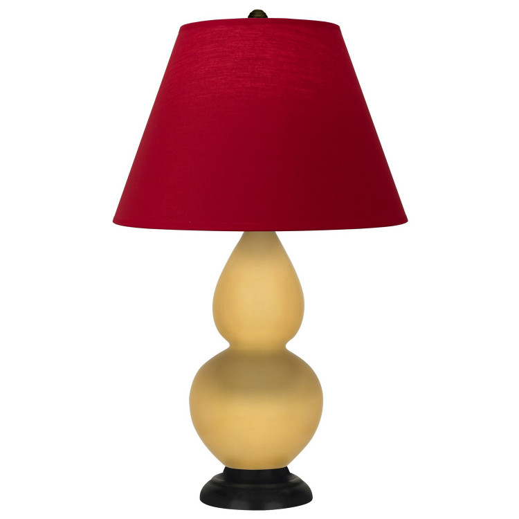 Robert Abbey - SU11R - One Light Accent Lamp - Small Double Gourd - Sunset Yellow Glazed Ceramic w/Deep Patina Bronze