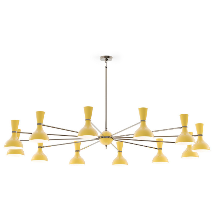 Robert Abbey - SU13SU - 12 Light Chandelier - Clare - Polished Nickel w/Sunset Painted