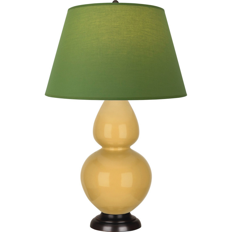 Robert Abbey - SU21G - One Light Table Lamp - Double Gourd - Sunset Yellow Glazed Ceramic w/Deep Patina Bronze