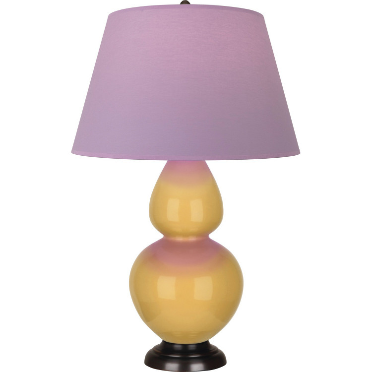 Robert Abbey - SU21L - One Light Table Lamp - Double Gourd - Sunset Yellow Glazed Ceramic w/Deep Patina Bronze