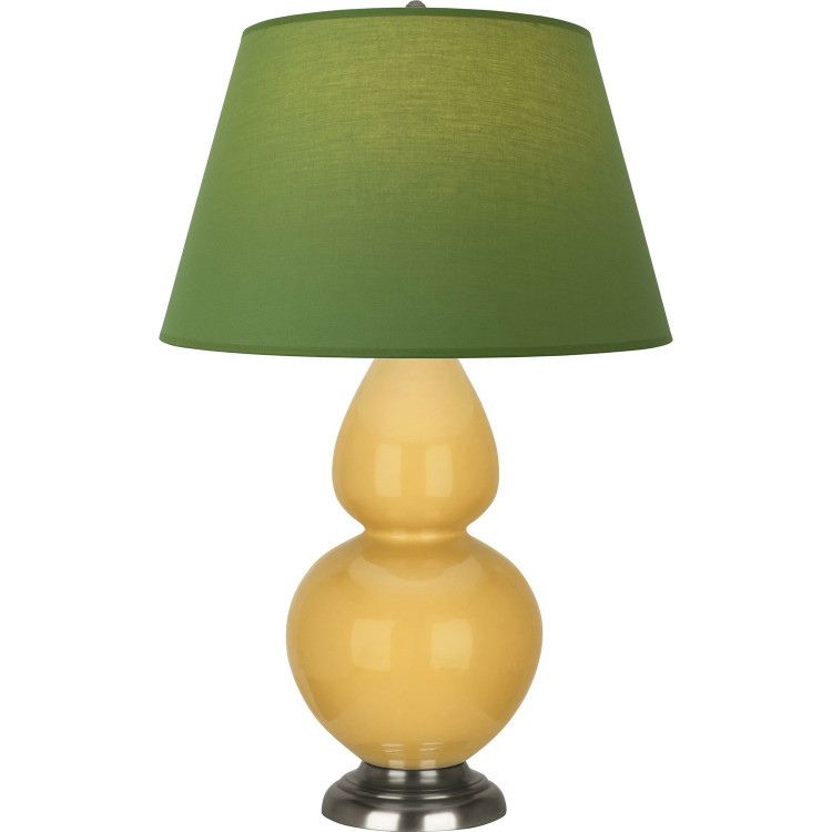 Robert Abbey - SU22G - One Light Table Lamp - Double Gourd - Sunset Yellow Glazed Ceramic w/Antique Silver