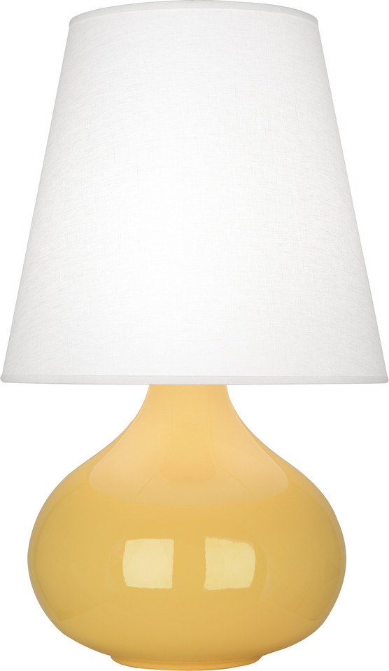 Robert Abbey - SU93 - One Light Accent Lamp - Small June - Sunset Yellow Glazed Ceramic