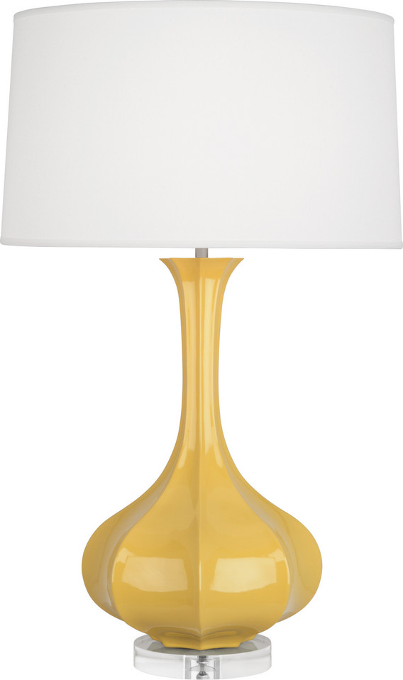 Robert Abbey - SU996 - One Light Table Lamp - Pike - Sunset Yellow Glazed Ceramic w/Lucite