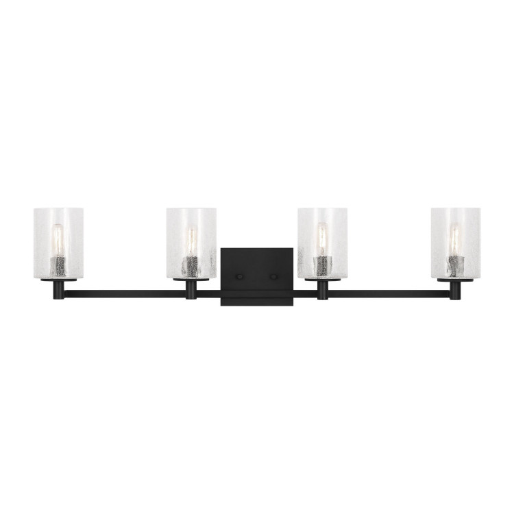 Generation Lighting - GLV1034EN/MBK - Four Light Wall / Bath - Parker - Midnight Black