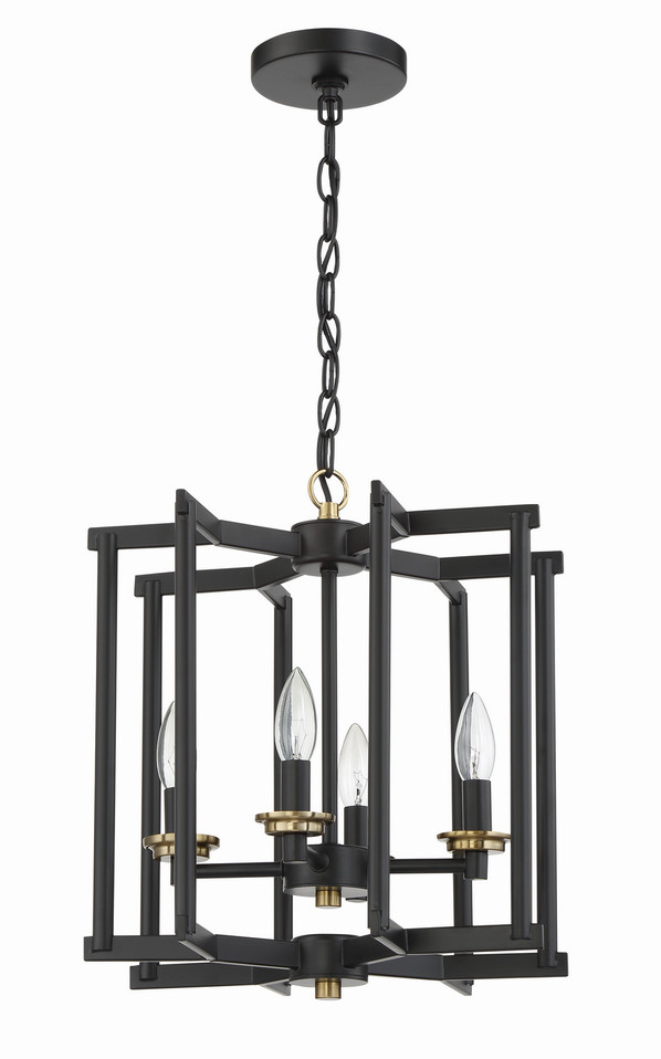 Craftmade - 56934-FBSB - Four Light Foyer Pendant - Avante Grand - Flat Black/Satin Brass