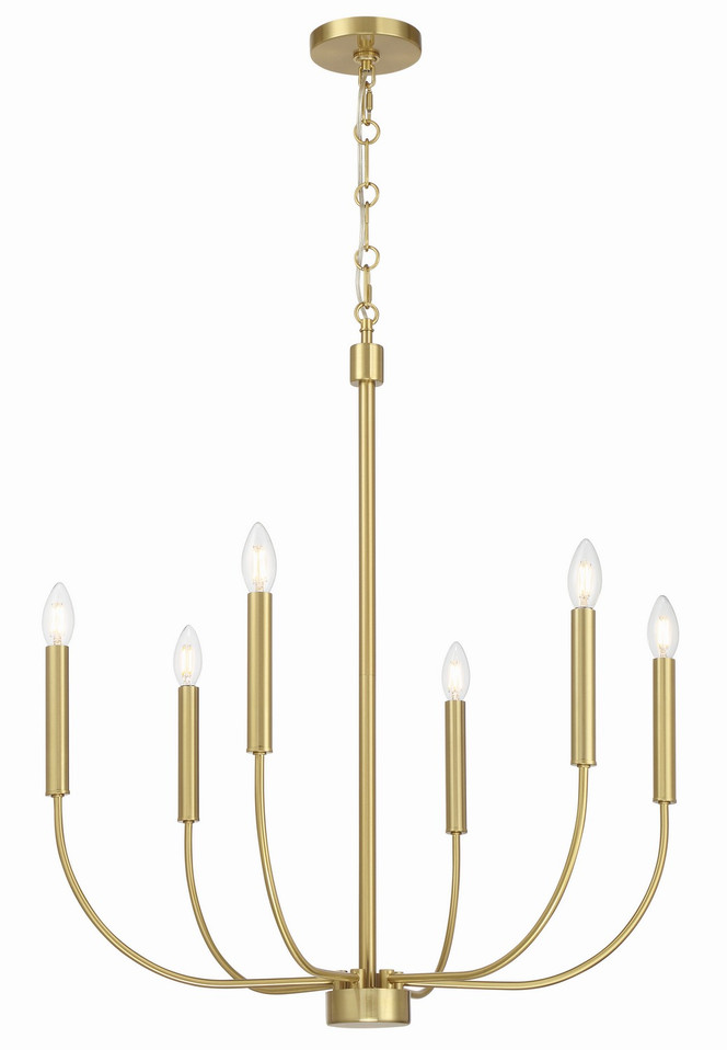 Craftmade - 59826-SB - Six Light Chandelier - Traci - Satin Brass