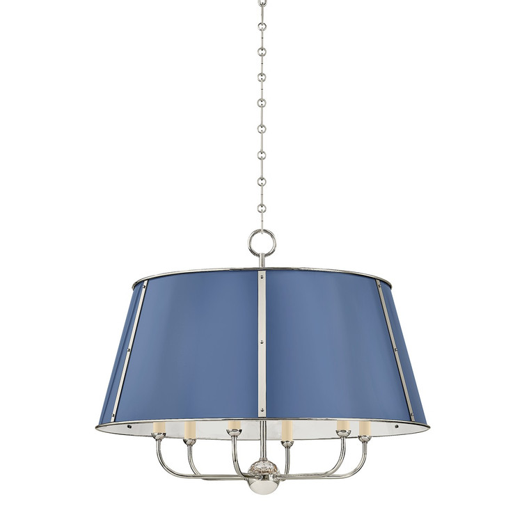 Hudson Valley - MDS121-PN/FBL - Six Light Chandelier - Cambridge - Polished Nickel