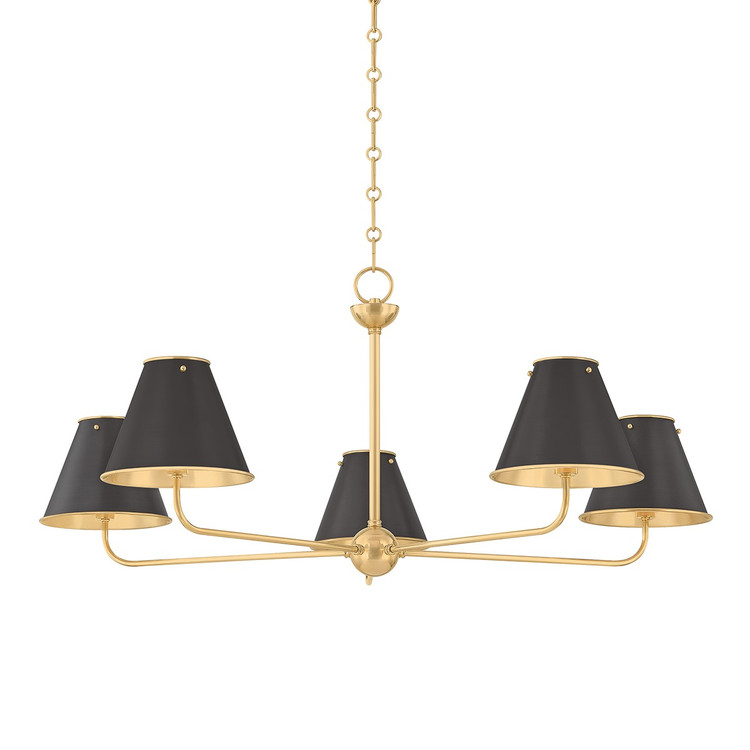 Hudson Valley - MDS2000-AGB/DB - Five Light Chandelier - Burghley - Aged Brass